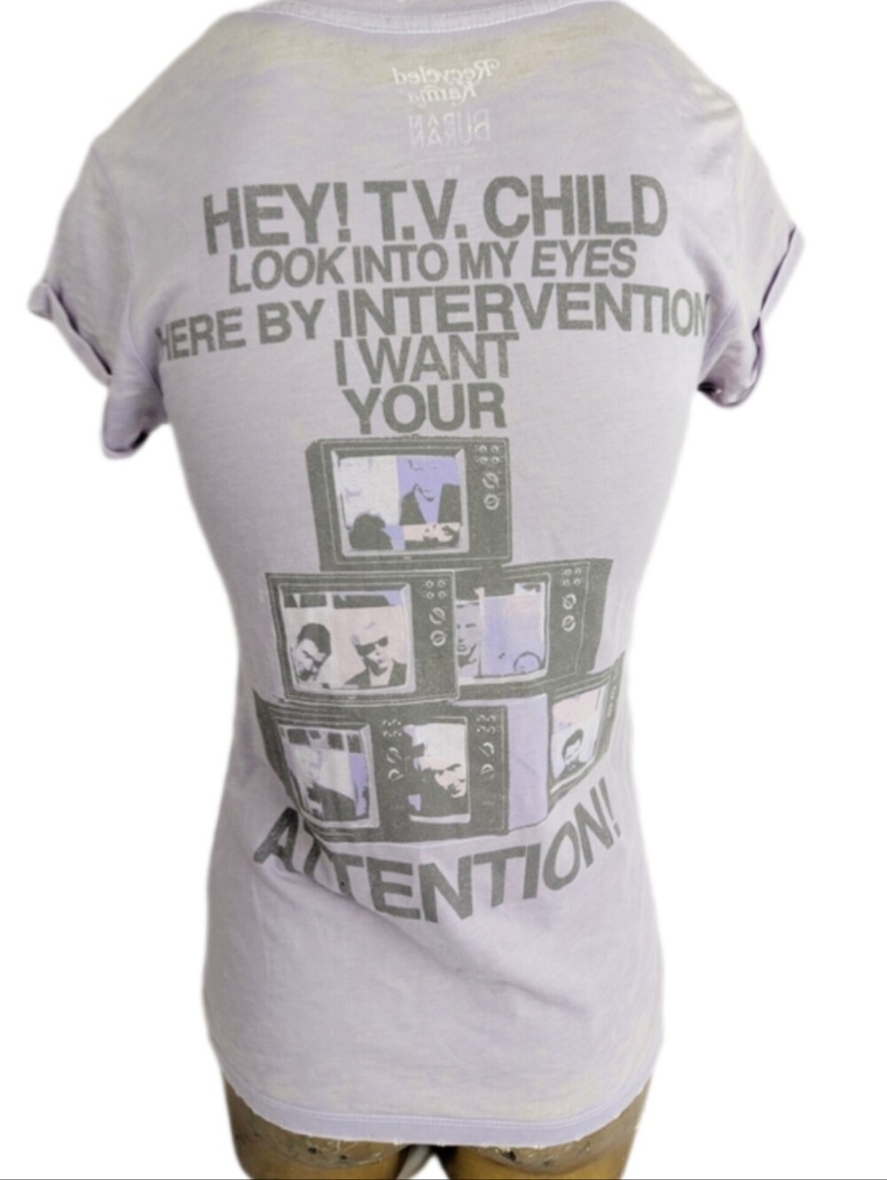 Duran Duran Recycled Karma Hey TV Child Look Into My Eyes Soft Lavender Band Tee